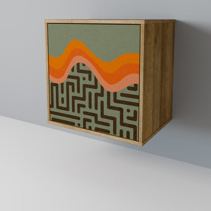 Credenza a 1 anta SIMPLE SOLUTIONS effetto rovere