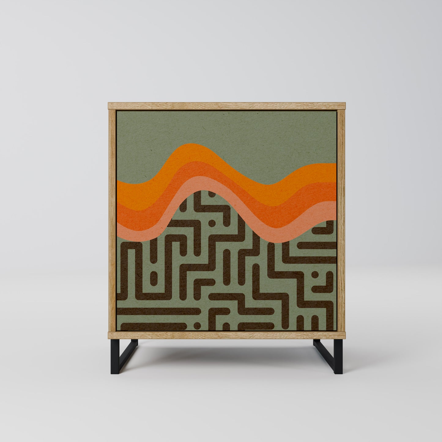 Credenza a 1 anta SIMPLE SOLUTIONS effetto rovere