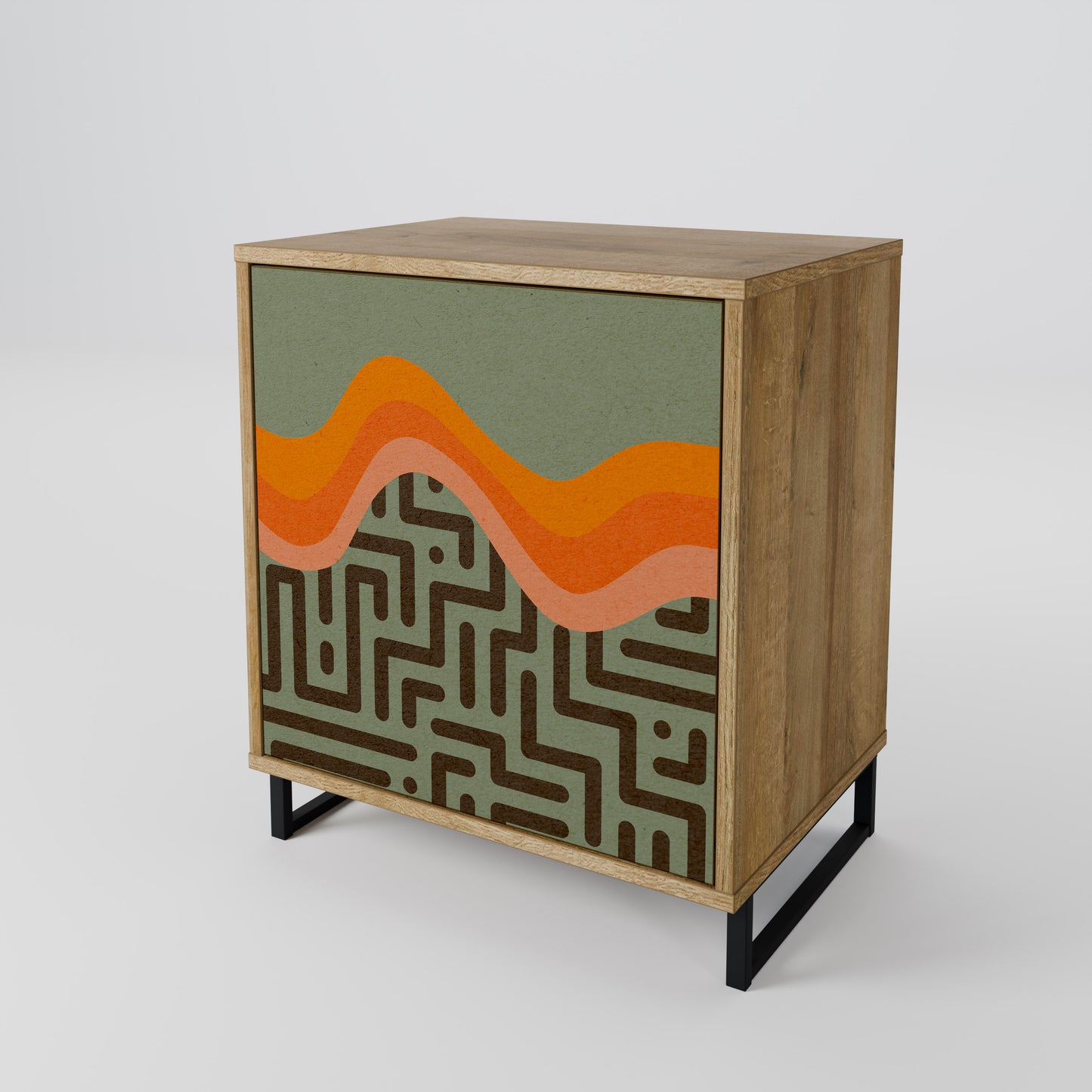 Credenza a 1 anta SIMPLE SOLUTIONS effetto rovere