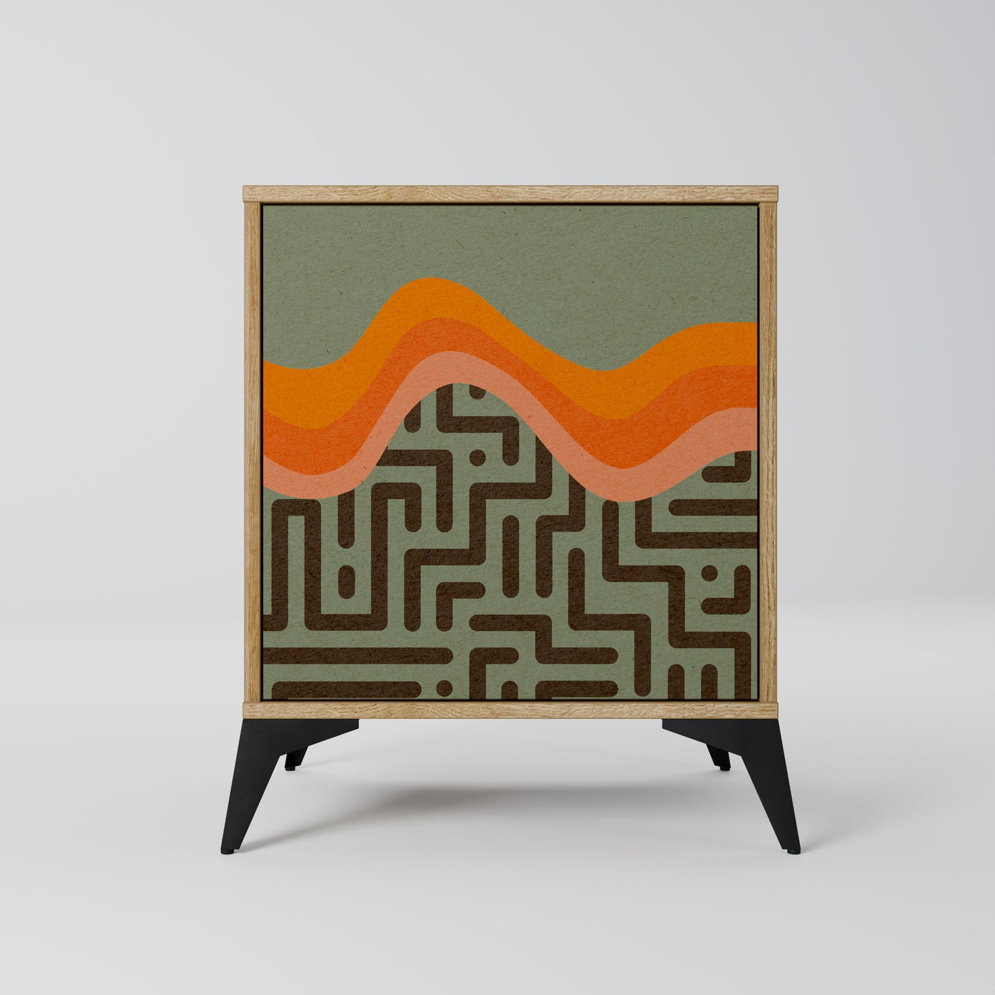 Credenza a 1 anta SIMPLE SOLUTIONS effetto rovere