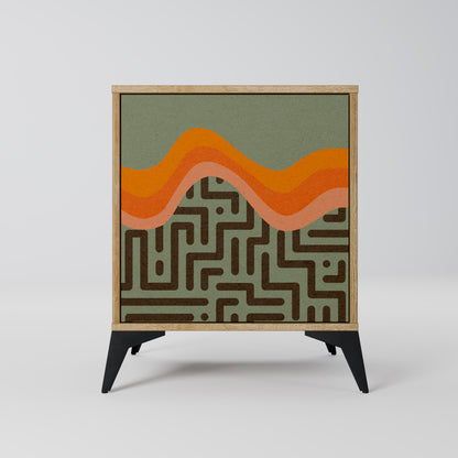 Credenza a 1 anta SIMPLE SOLUTIONS effetto rovere