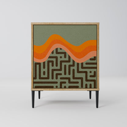 Credenza a 1 anta SIMPLE SOLUTIONS effetto rovere