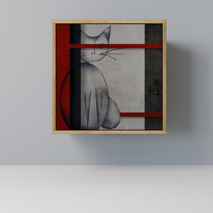 GRAY FIGURES 1-Door Sideboard in Oak Effect