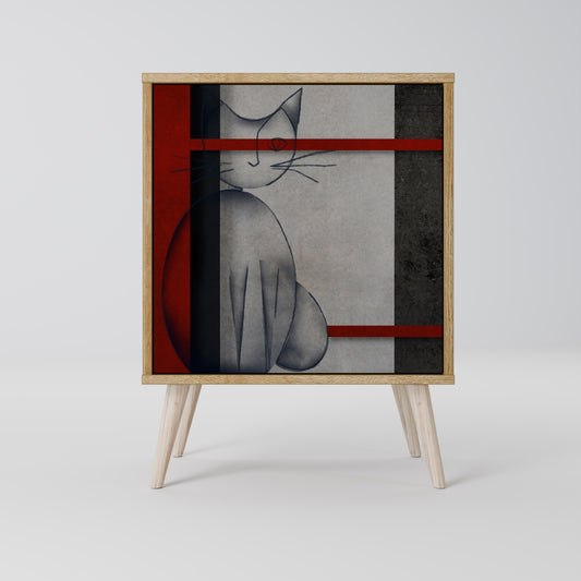 Credenza GRAY FIGURES a 1 anta effetto rovere