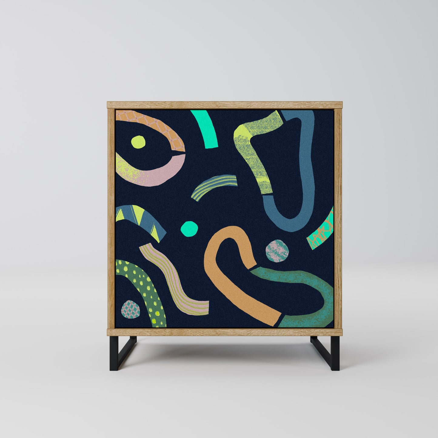 CONTRAST DANCE 1-Door Sideboard in Oak Effect