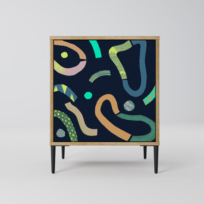 CONTRAST DANCE 1-Door Sideboard in Oak Effect