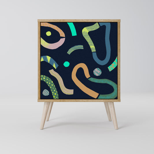 Credenza CONTRAST DANCE a 1 anta effetto rovere