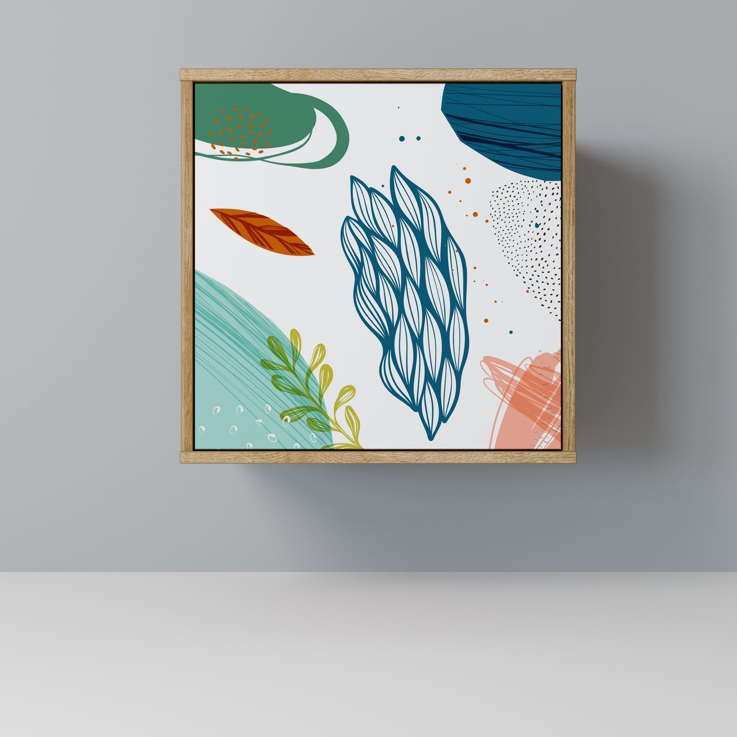 BOTANICAL HURRICANE 1-Door Sideboard in Oak Effect