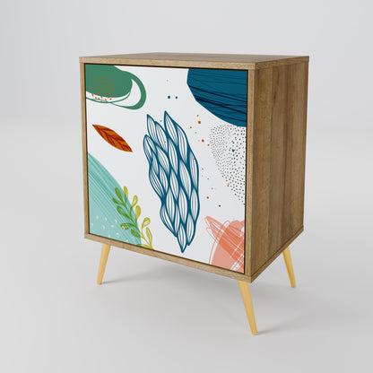 BOTANICAL HURRICANE 1-Door Sideboard in Oak Effect