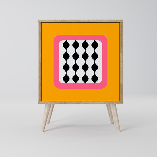 Credenza TEARS IN HEAVEN a 1 anta effetto rovere