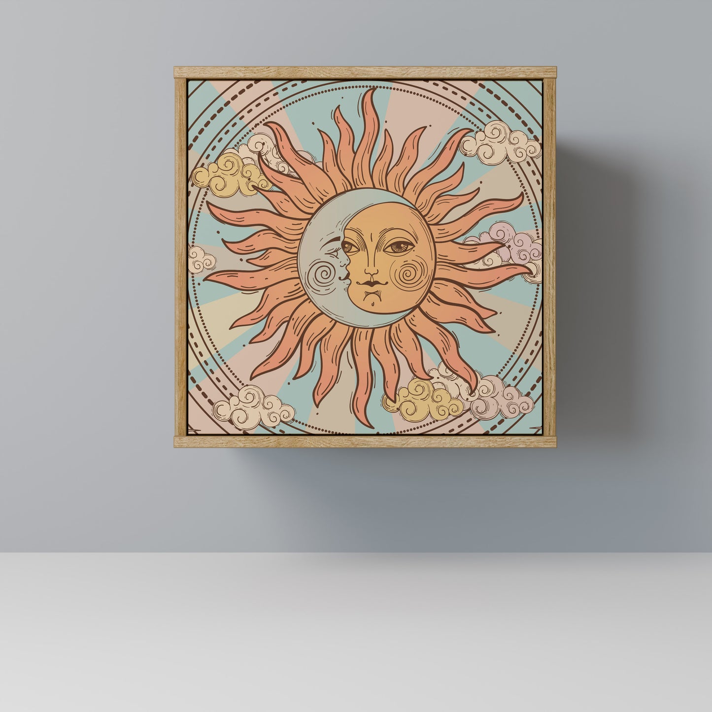 Credenza MYSTICAL STRUCTURE a 1 anta effetto rovere