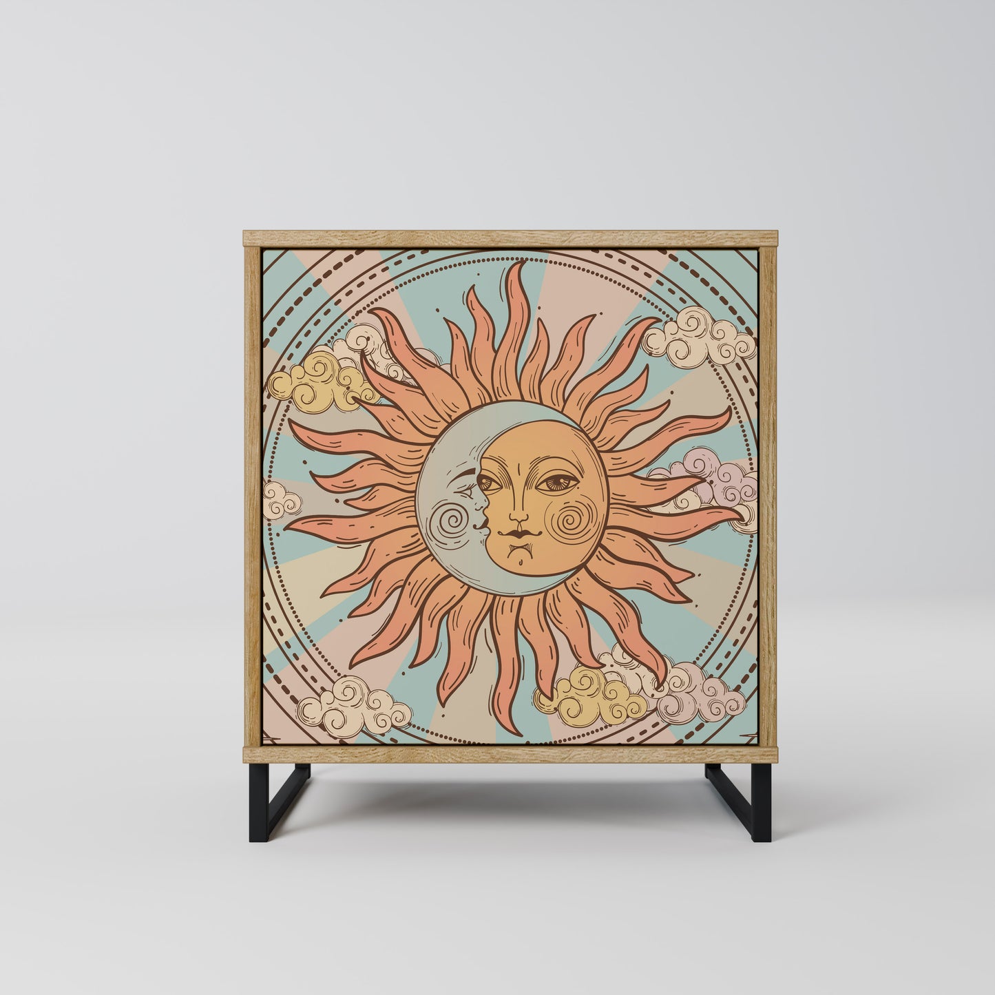 Credenza MYSTICAL STRUCTURE a 1 anta effetto rovere