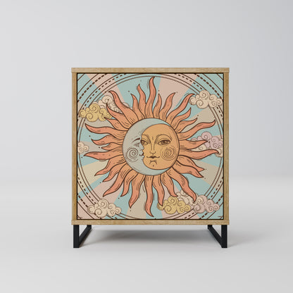 Credenza MYSTICAL STRUCTURE a 1 anta effetto rovere