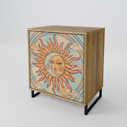 Credenza MYSTICAL STRUCTURE a 1 anta effetto rovere