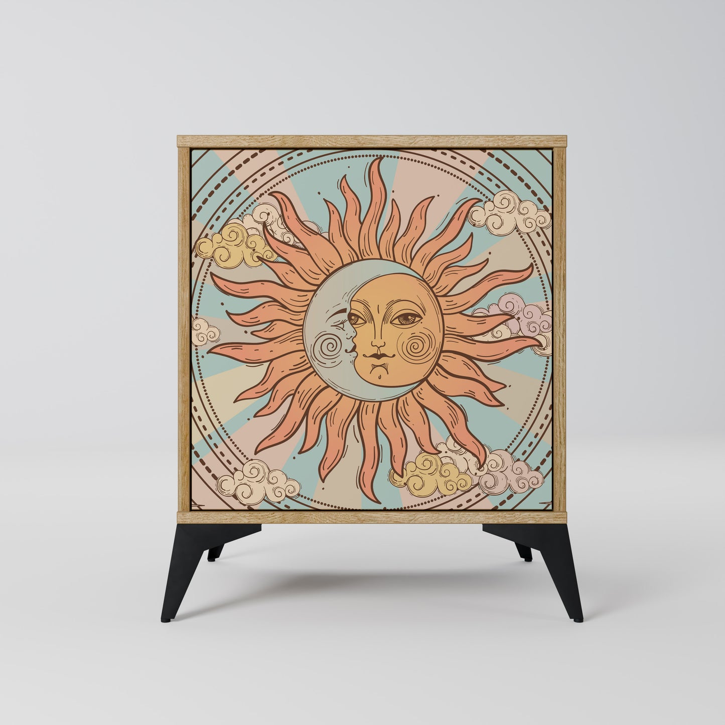 Credenza MYSTICAL STRUCTURE a 1 anta effetto rovere