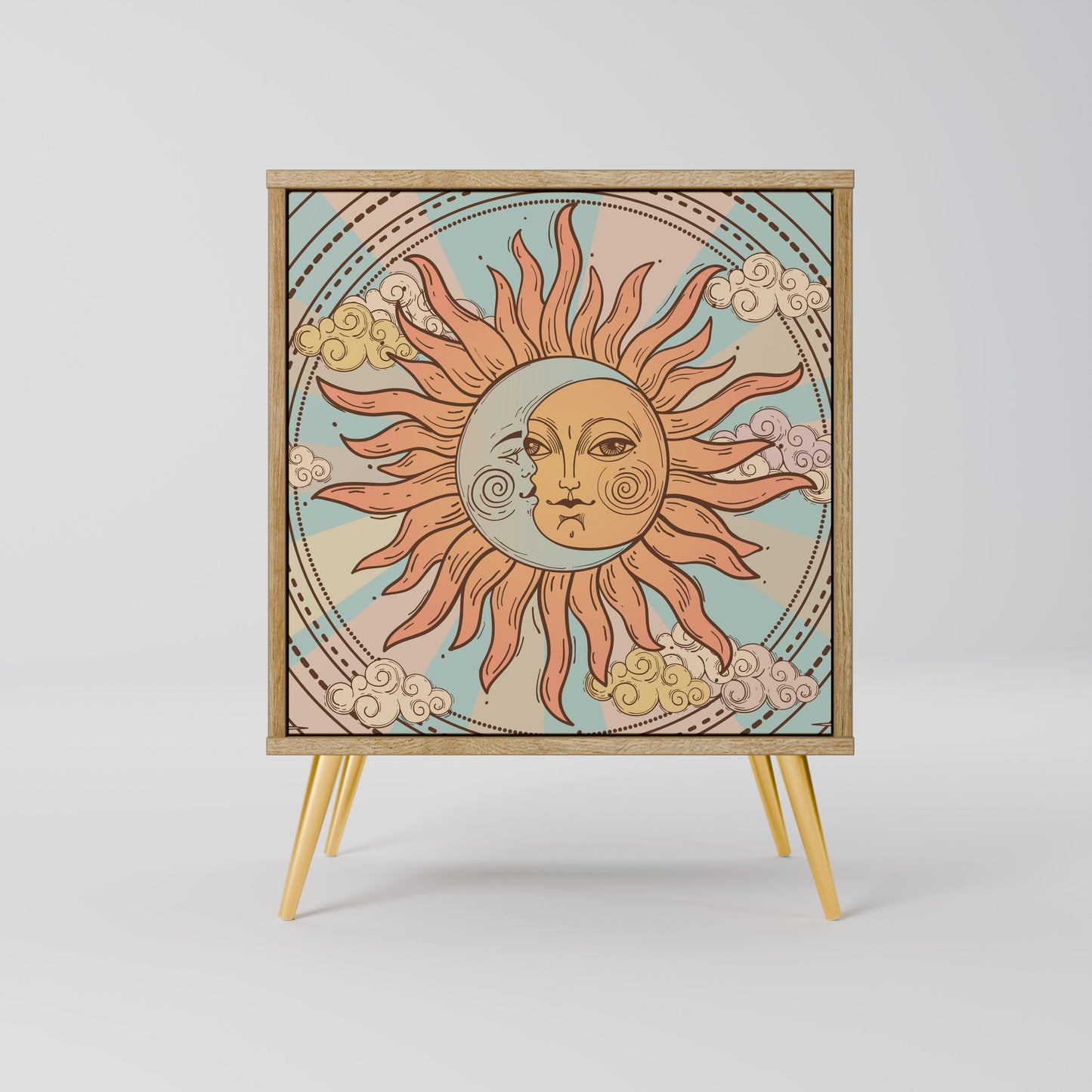 Credenza MYSTICAL STRUCTURE a 1 anta effetto rovere