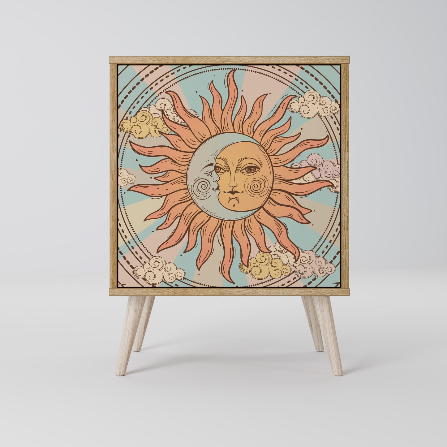 Credenza MYSTICAL STRUCTURE a 1 anta effetto rovere