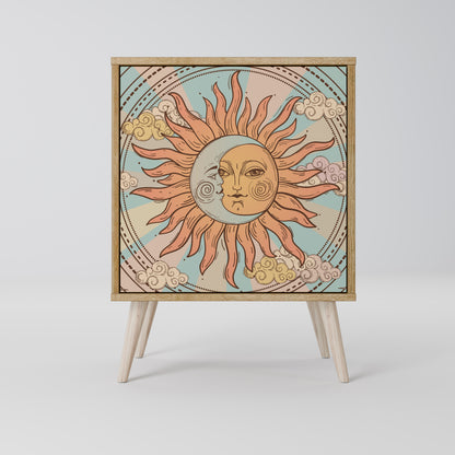 Credenza MYSTICAL STRUCTURE a 1 anta effetto rovere