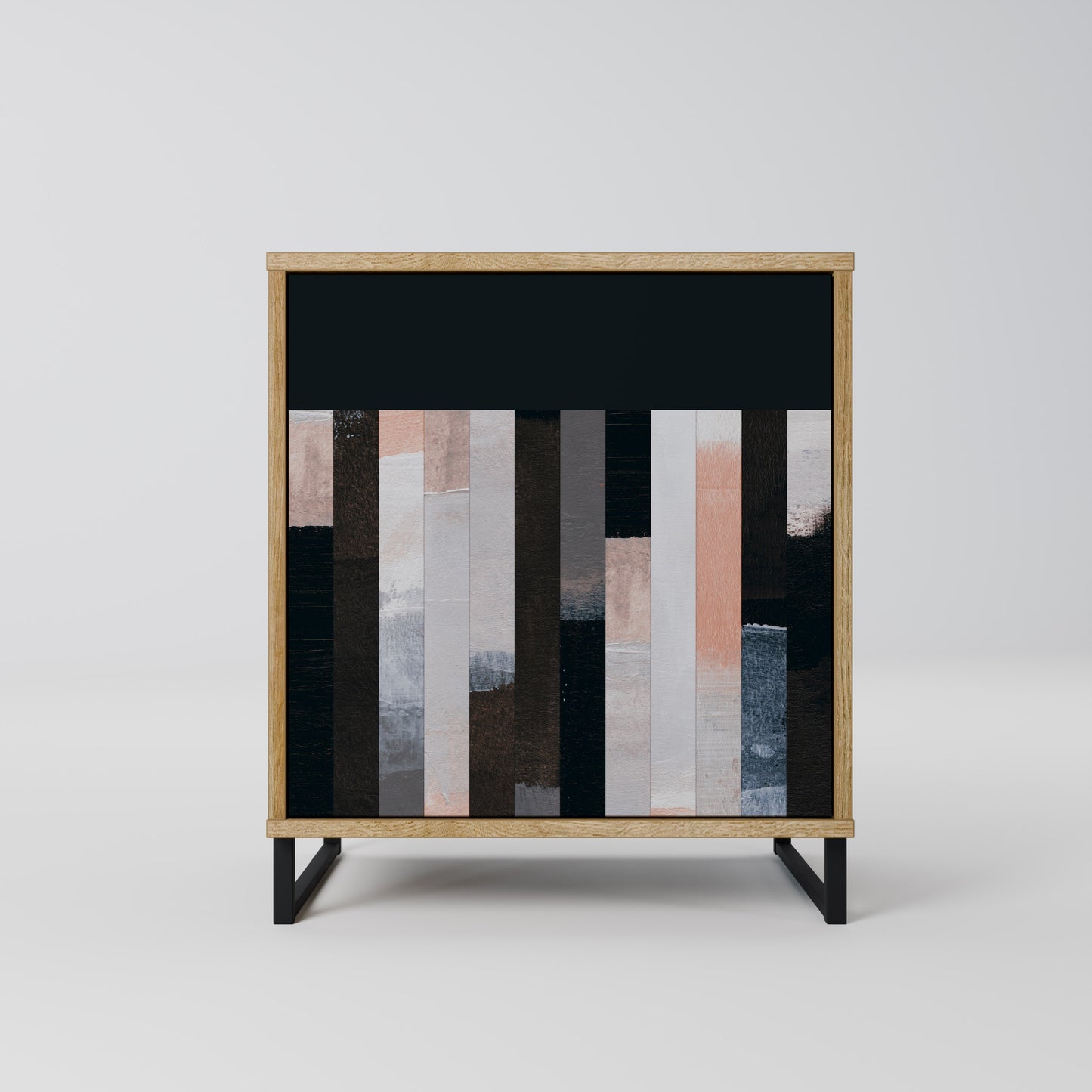 COLLAGE OF RECTANGLES 1-Door Sideboard in Oak Effect