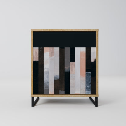 COLLAGE OF RECTANGLES 1-Door Sideboard in Oak Effect