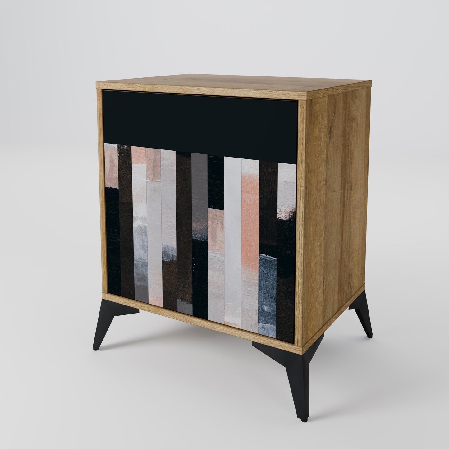 COLLAGE OF RECTANGLES 1-Door Sideboard in Oak Effect