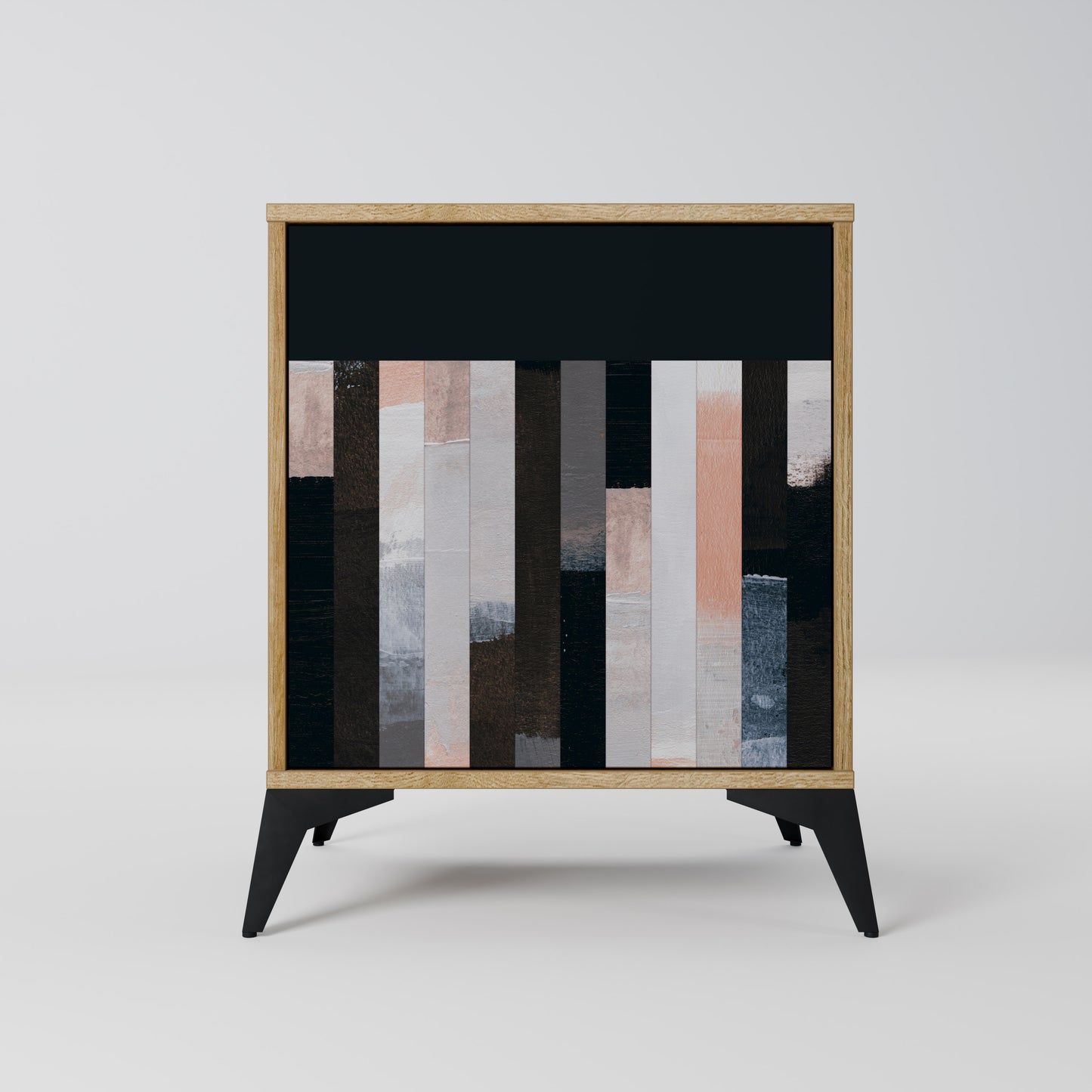 COLLAGE OF RECTANGLES 1-Door Sideboard in Oak Effect