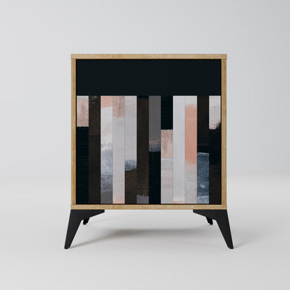 COLLAGE OF RECTANGLES 1-Door Sideboard in Oak Effect