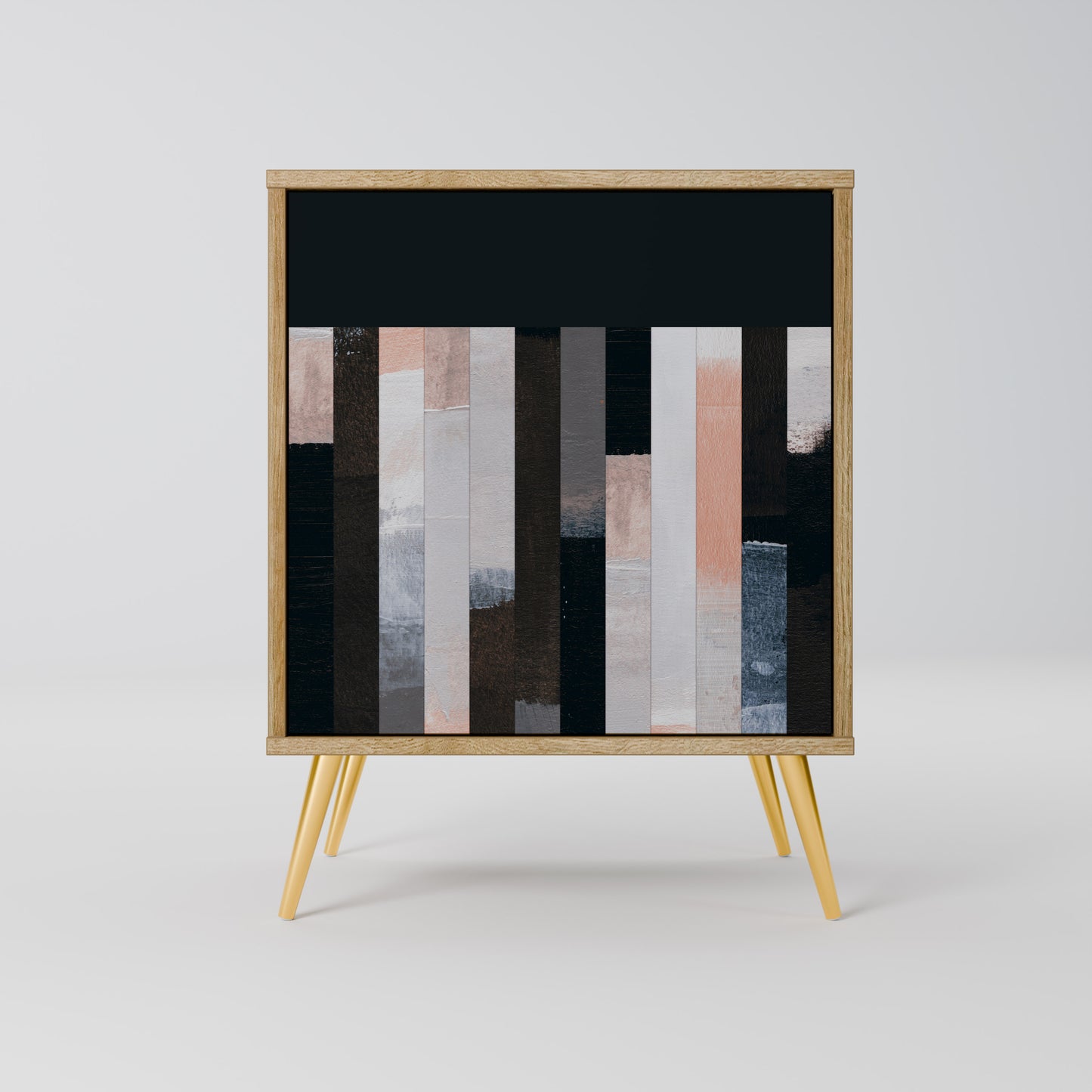 COLLAGE OF RECTANGLES 1-Door Sideboard in Oak Effect