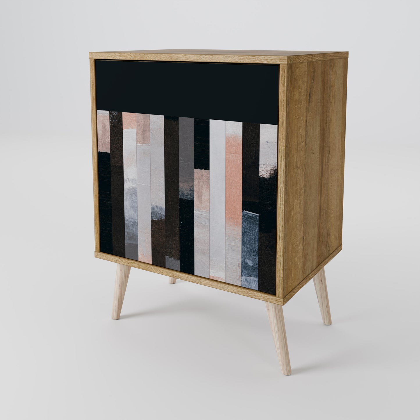 COLLAGE OF RECTANGLES 1-Door Sideboard in Oak Effect