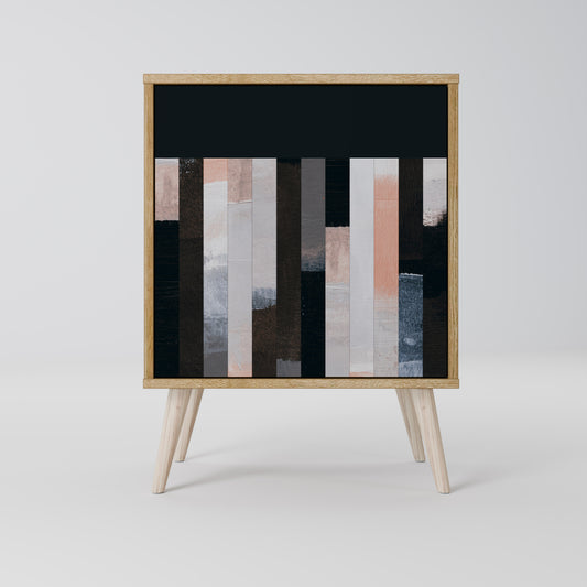 COLLAGE OF RECTANGLES Credenza a 1 anta effetto rovere