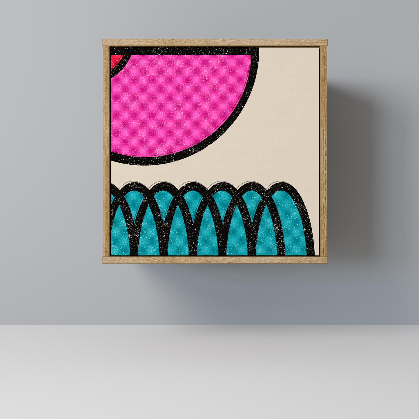 Credenza GEOMETRIC RHAPSODY a 1 anta effetto rovere