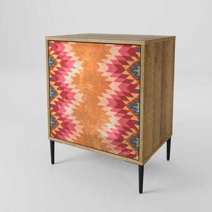 Credenza INDIAN FOLK a 1 anta effetto rovere