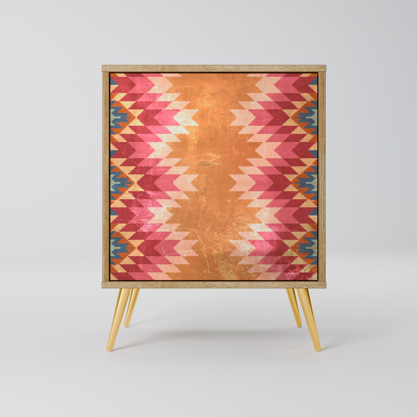 Credenza INDIAN FOLK a 1 anta effetto rovere