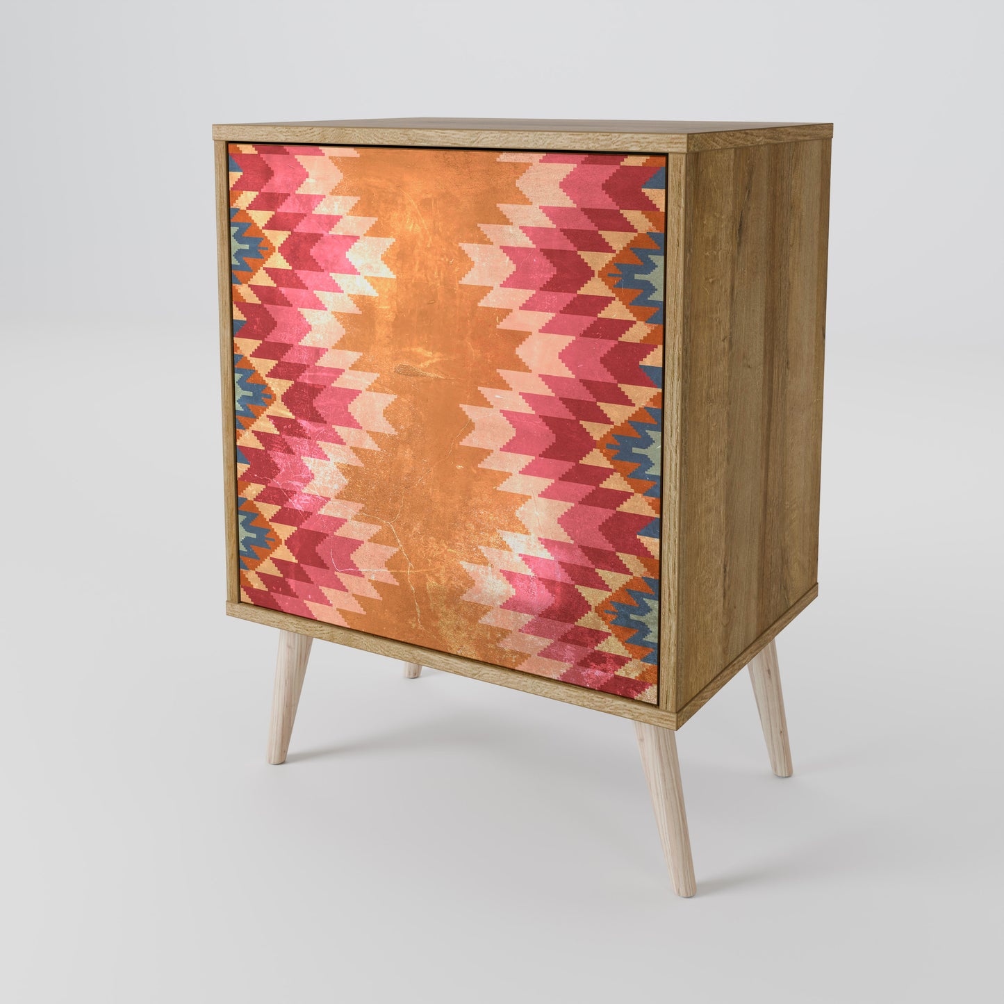 Credenza INDIAN FOLK a 1 anta effetto rovere