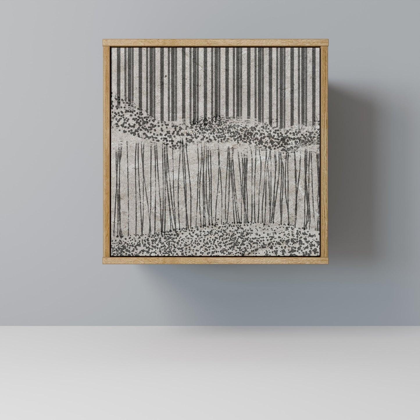 GRAIN LINES Madia a 1 anta effetto rovere