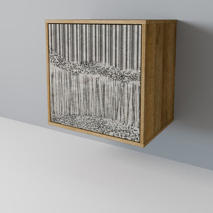 GRAIN LINES Madia a 1 anta effetto rovere