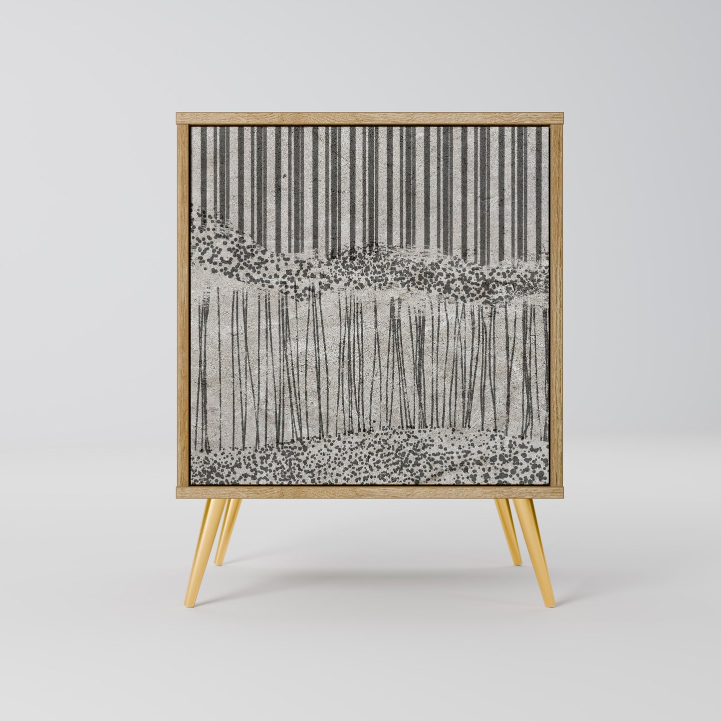 GRAIN LINES Madia a 1 anta effetto rovere