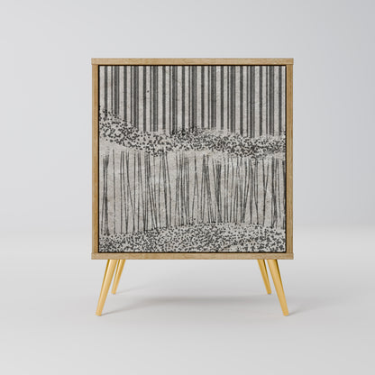 GRAIN LINES Madia a 1 anta effetto rovere