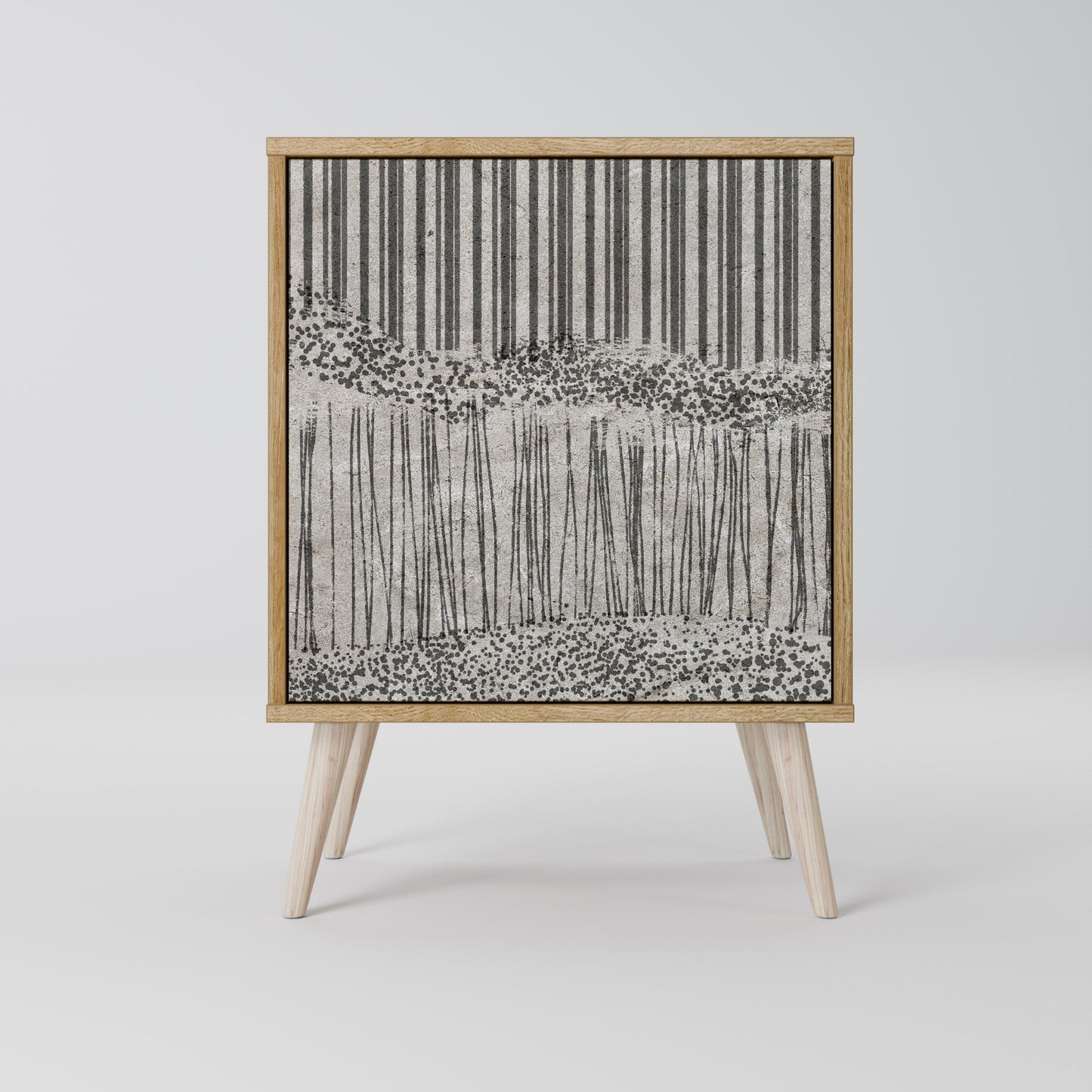 GRAIN LINES Madia a 1 anta effetto rovere