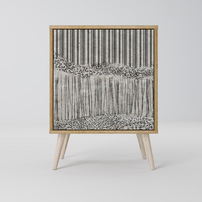 GRAIN LINES Madia a 1 anta effetto rovere