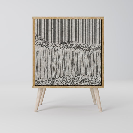 Credenza GRAIN LINES a 1 anta effetto rovere