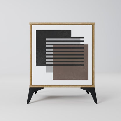 Credenza SHADOW SYNCHRONY a 1 anta effetto rovere