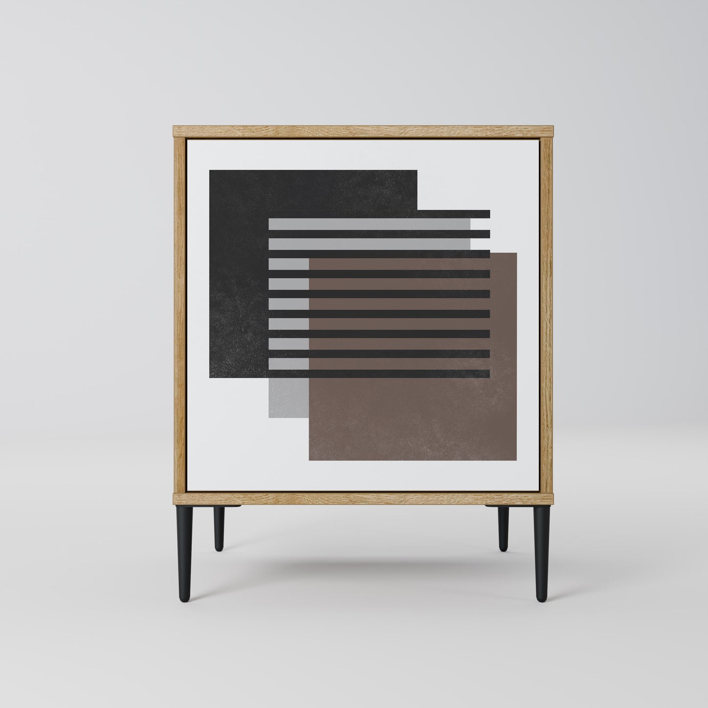 Credenza SHADOW SYNCHRONY a 1 anta effetto rovere