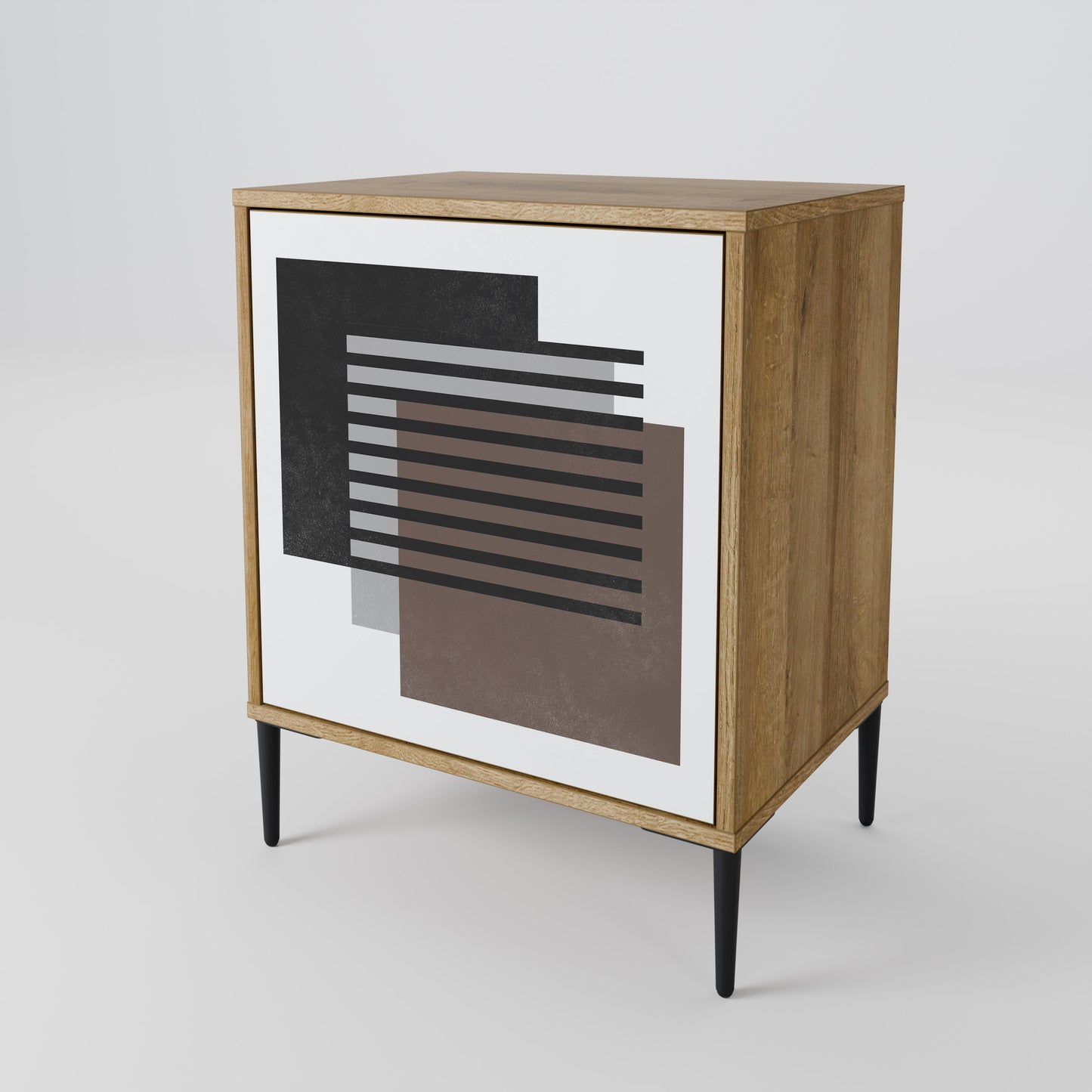 Credenza SHADOW SYNCHRONY a 1 anta effetto rovere