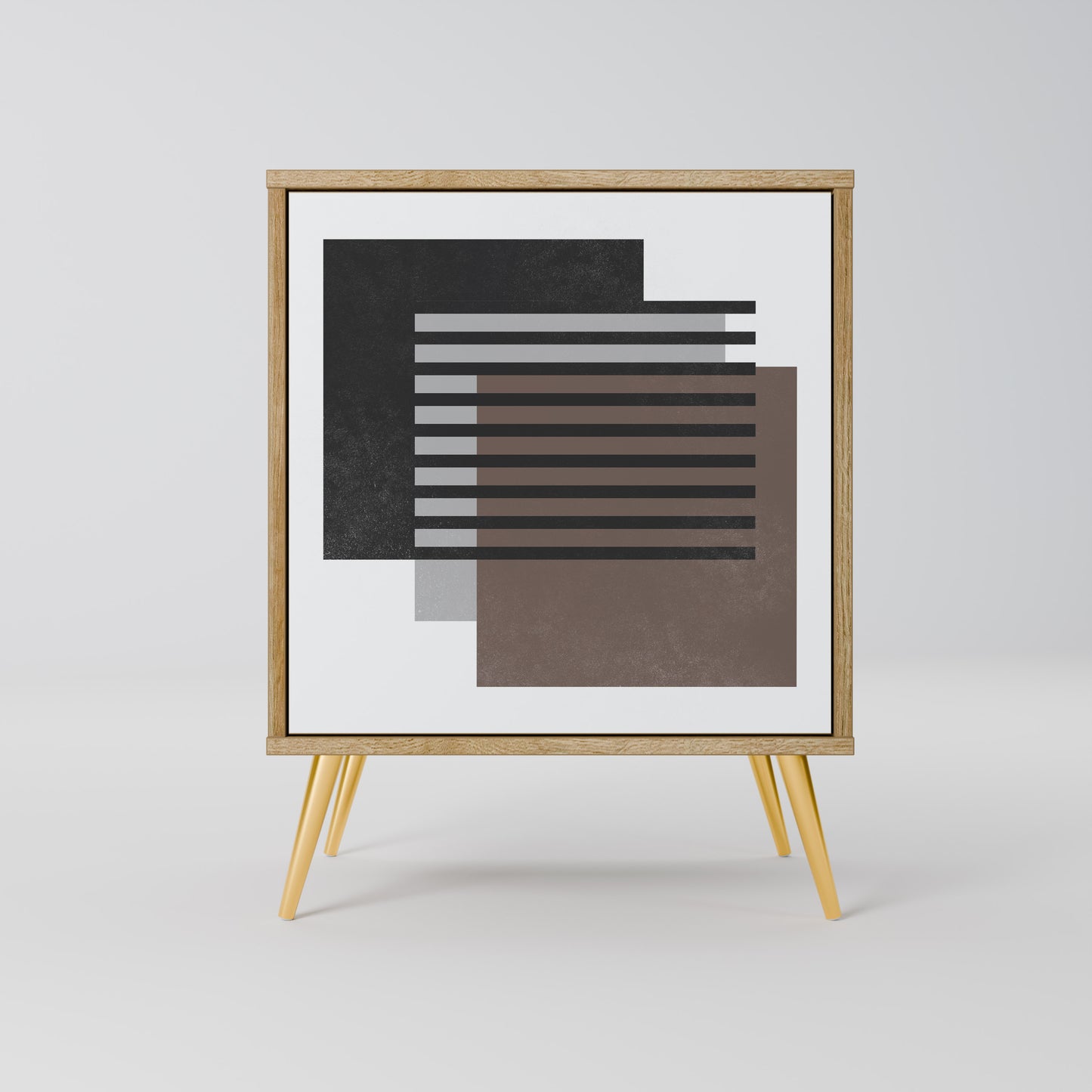 Credenza SHADOW SYNCHRONY a 1 anta effetto rovere