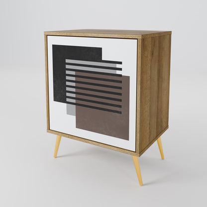 Credenza SHADOW SYNCHRONY a 1 anta effetto rovere