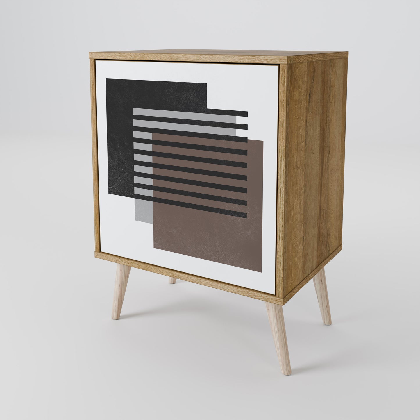 Credenza SHADOW SYNCHRONY a 1 anta effetto rovere