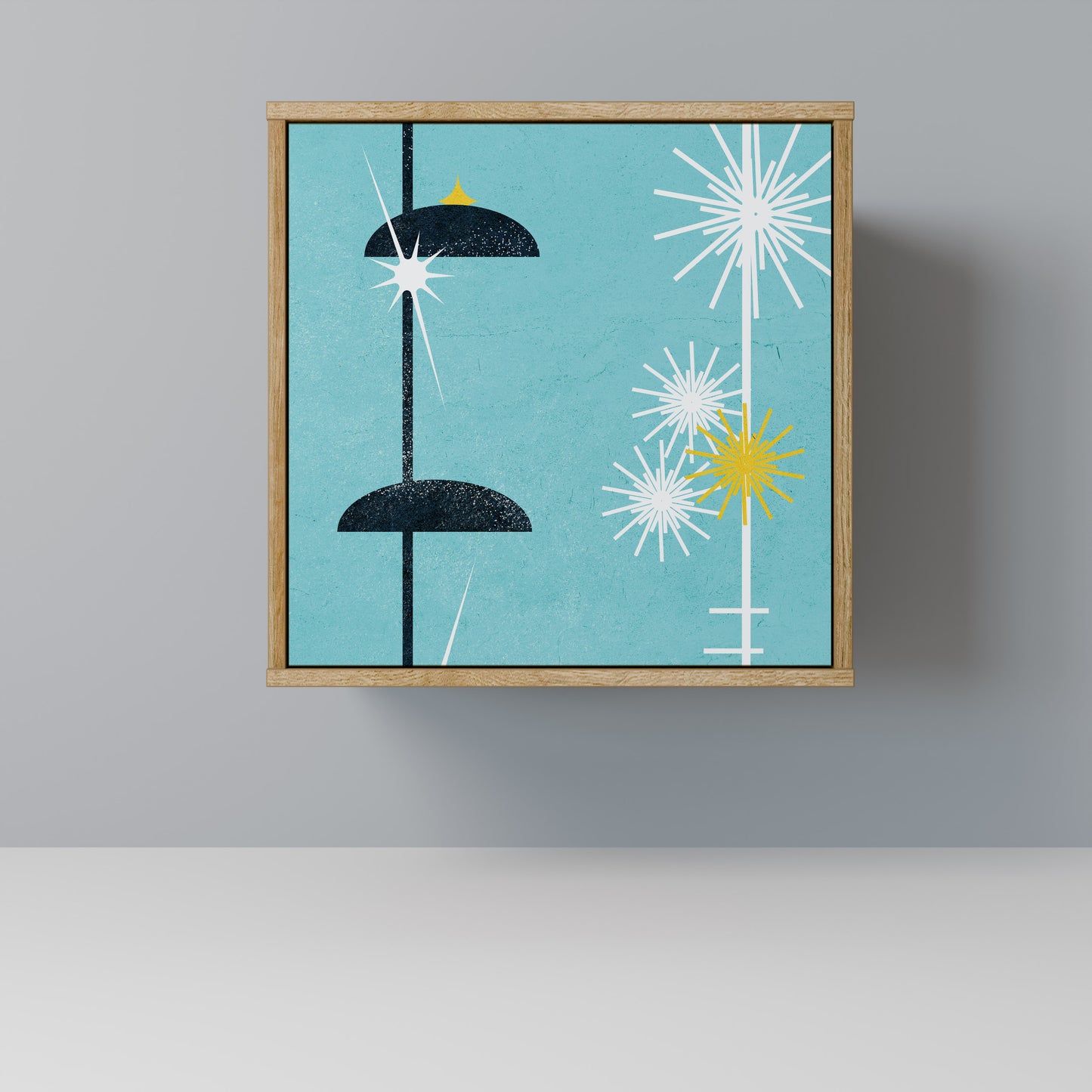 Credenza PATHS TO HAPPINESS a 1 anta effetto rovere