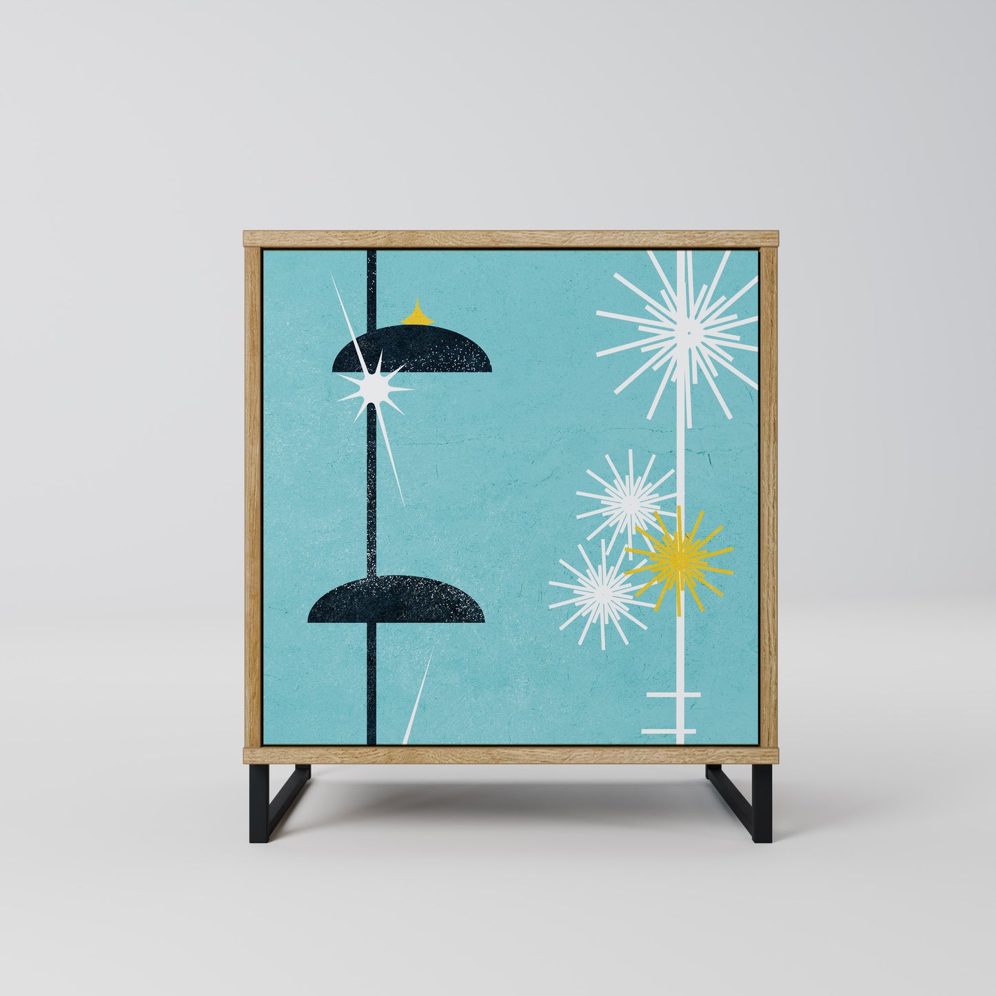 Credenza PATHS TO HAPPINESS a 1 anta effetto rovere