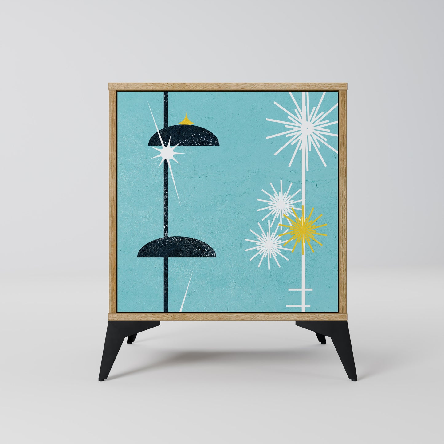 Credenza PATHS TO HAPPINESS a 1 anta effetto rovere